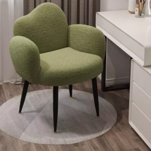 Contemporary Scandinavian Cloud Design Lambswool Vanity Stool Backrest Armrest For Bedroom - Image 2