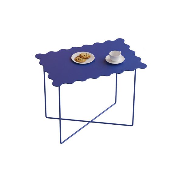 Modern Minimalist Square Tabletop Iron Lacquer Side Table 4-Leg For Living Room - Image 11