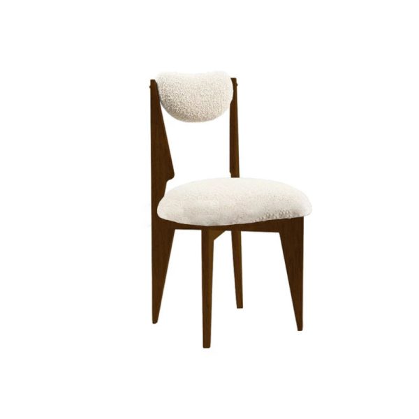 Modern Minimalist Square Wood Velvet Dining Chair Backrest Armless For Dining Room - Image 19
