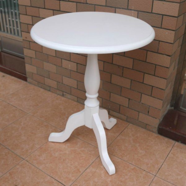 Traditional European Round Wood Tripod Base End Table For Living Room - Image 4