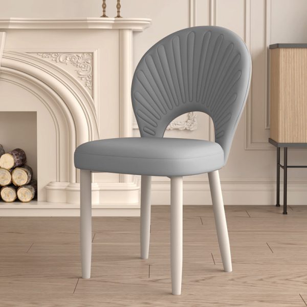 Modern Minimalist Curved Half Round Square PU Leather Iron Dining Chair Backrest Armless For Dining Room - Image 18