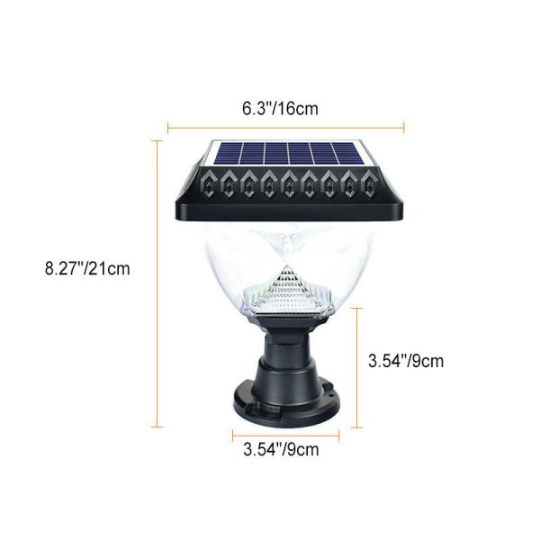 Modern Simplicity Solar Hexagonal Quadrilateral Triangle Round ABS Acrylic LED Post Head Light For Garden - Image 5