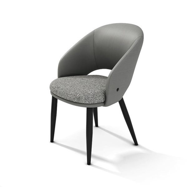 Modern Luxury Square Metal Leather Foam Dining Chair Four Legs Backrest For Dining Room - Image 8