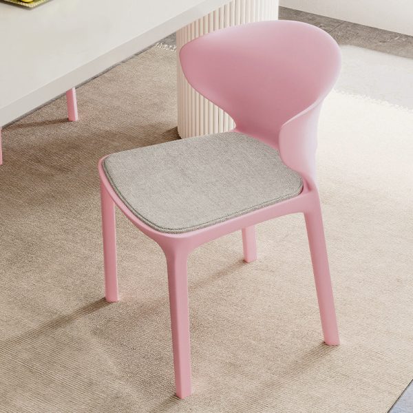 Contemporary Scandinavian PP Plastic Velvet Square Ergonomivally Design Stackable Dining Chair Backrest For Dining Room - Image 7