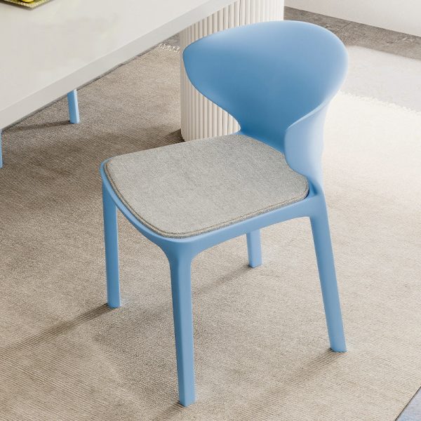 Contemporary Scandinavian PP Plastic Velvet Square Ergonomivally Design Stackable Dining Chair Backrest For Dining Room - Image 18