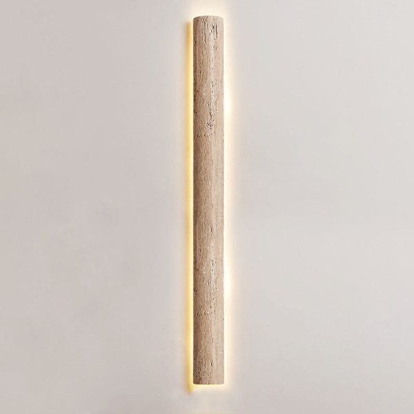 Modern Minimalist Waterproof Long Yellow Travertine LED Wall Sconce Lamp For Outdoor Patio - Image 12