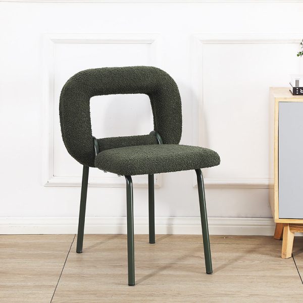 Contemporary Scandinavian Lambswool Donut Design Dining Chair Backrest For Dining Room - Image 3