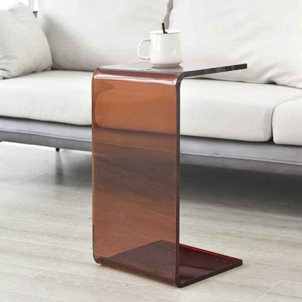 Modern Minimalist Slab Plastic Acrylic End Table For Living Room - Image 3