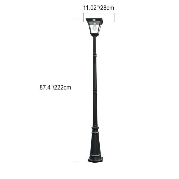 Traditional Chinese Solar Waterproof Aluminum Alloy Glass Cylinder LED Landscape Lighting Outdoor Light For Garden - Image 5