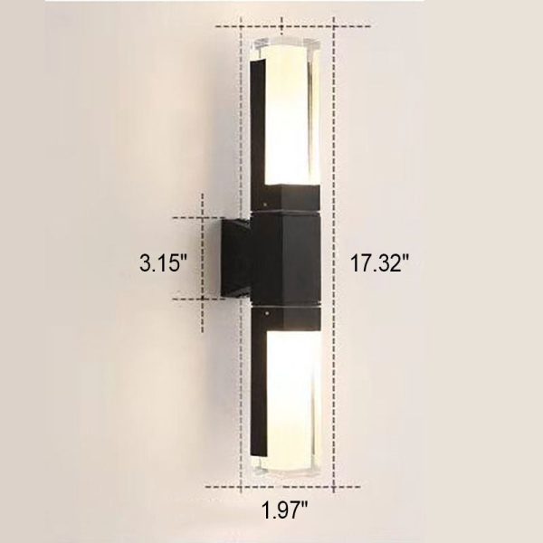Outdoor Modern Waterproof Rectangular Column LED Wall Sconce Lamp - Image 11