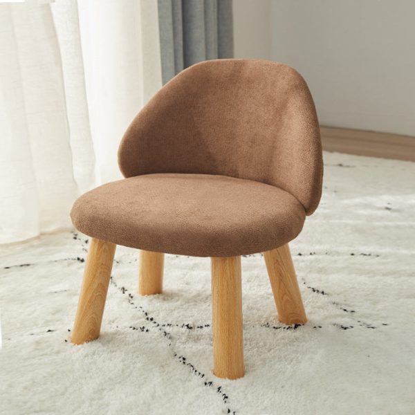 Contemporary Nordic Fabric Round Footstool Backrest For Entryways - Image 3