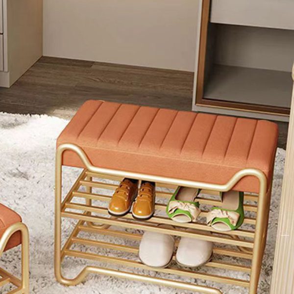 Modern Luxury Upholstered Rectangular Technology Cloth Sponge Portable Footstool Backless Armless For Entryways - Image 13
