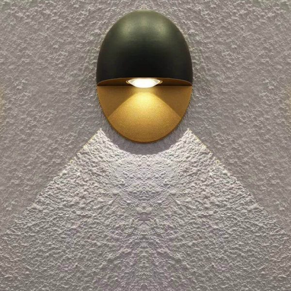 Modern Minimalist Oval Shape Aluminum Outdoor Waterproof LED Wall Sconce Lamp - Image 10