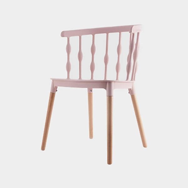 Contemporary Creative Square Vertical Strip PP Plastic Beechwood Dining Chair Backrest For Dining Room - Image 13