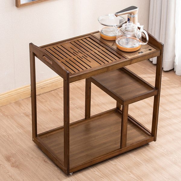 Modern Minimalist Rectangle Solid Wood End Table 3-Tier For Living Room - Image 8