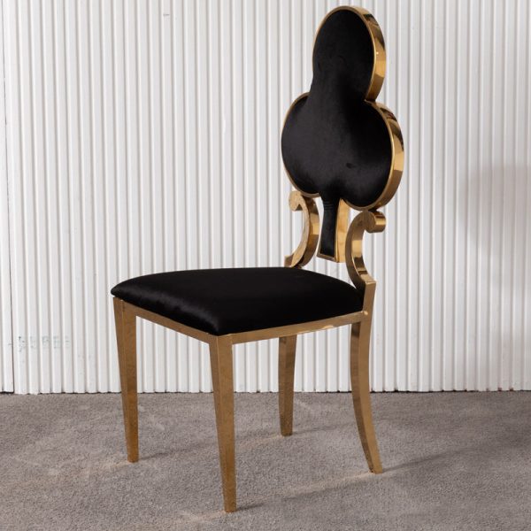 Contemporary Creative Spade Hearts Plum Square Velvet Titanium Dining Chair Backrest For Living Room - Image 9