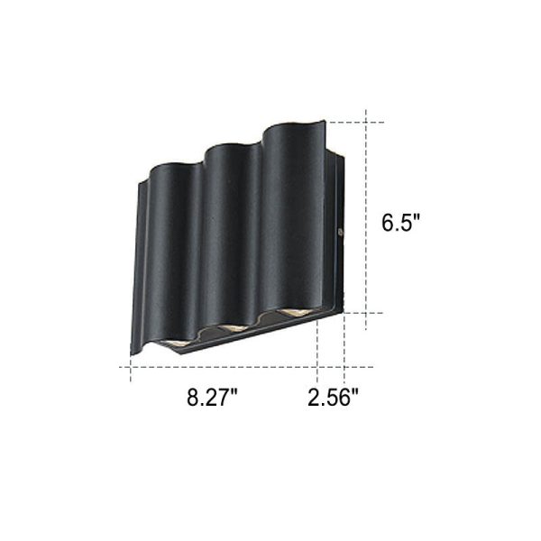 Modern Wave Aluminum Waterproof LED Outdoor Wall Sconce Lamp - Image 10