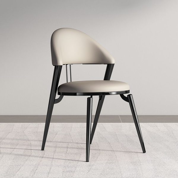 Modern Luxury Round Cushion Lambswool Sponge Black Titanium Dining Chair Backrest For Dining Room - Image 19