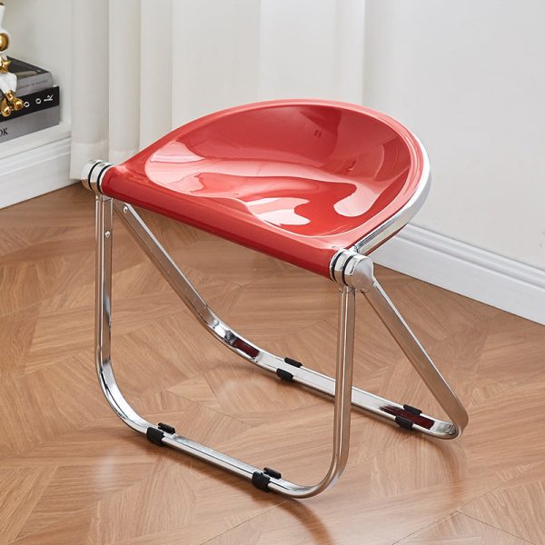 Contemporary Creative Oval Plastic Iron Chair Backless Armless For Living Room - Image 9