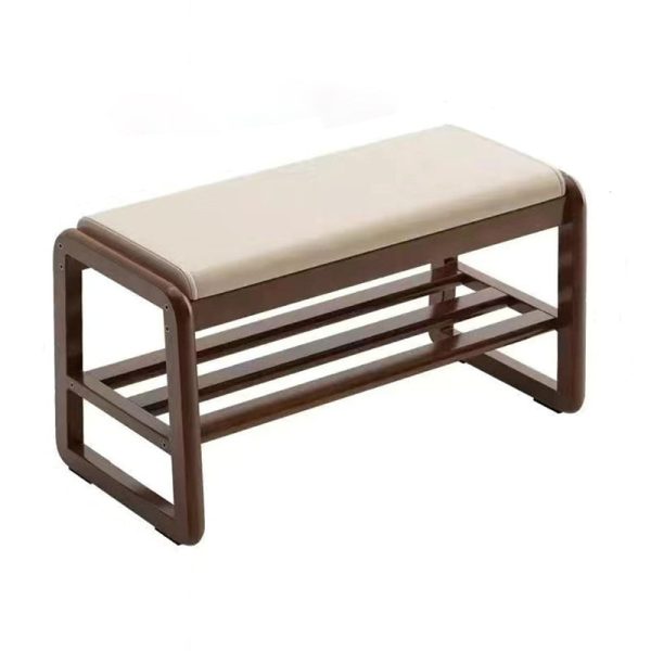 Contemporary Scandinavian Rectangle Tech Cloth Solid Wood Shoe Storage 1-Shelf For Entryways - Image 31