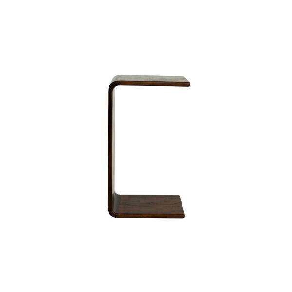 Contemporary Nordic Rectangular Square C Shape Wood Walnut End Table Embedded For Living Room - Image 18
