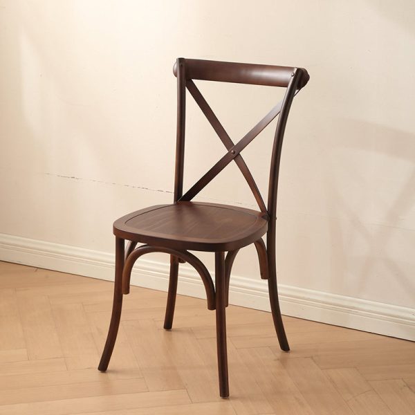 Traditional Rustic Weaving Rattan Wood Sponge Round Rectangular Dining Chair Backrest For Dining Room - Image 14