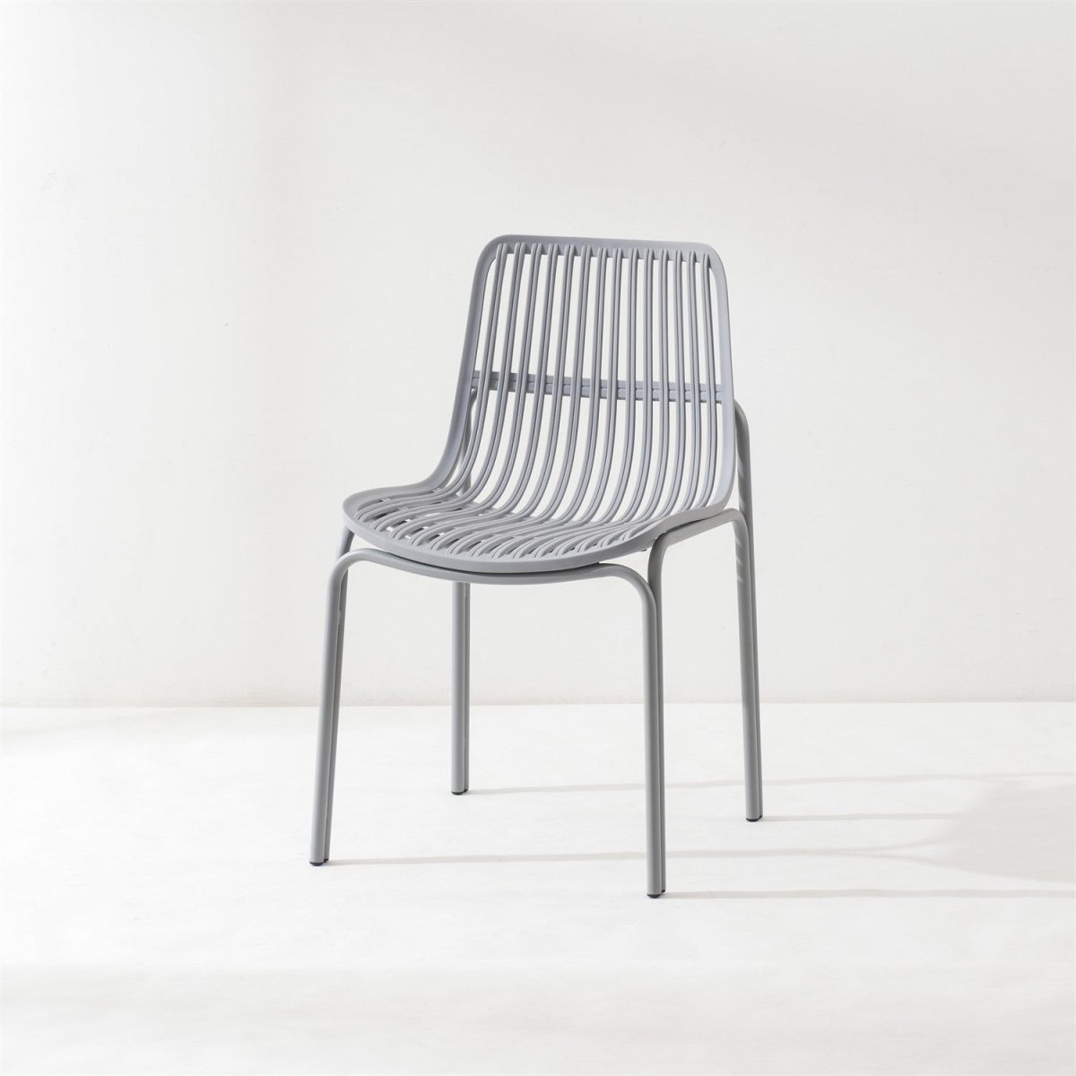 Modern Minimalist Square Cushion Plastic Metal Dining Chair Backrest For Dining Room - Image 1