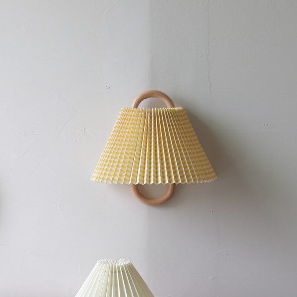 Modern Original Solid Wood Pleated Semi-Circle 1-Light Wall Sconce Lamp - Image 12