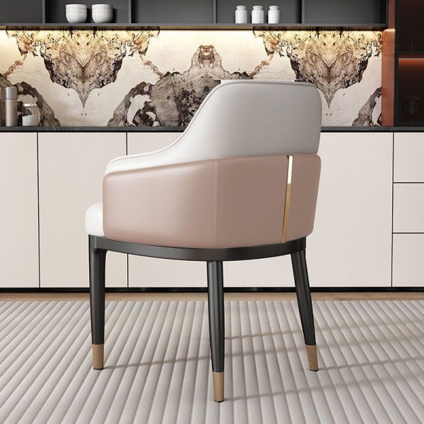 Modern Luxury Square Iron Metal Leather Sponge Dining Chair Armrest Backrest Four Legs For Dining Room - Image 13