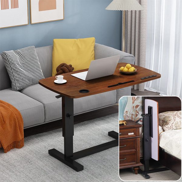 Modern Minimalist Rectangular Wood Metal End Table Foldable For Living Room - Image 2