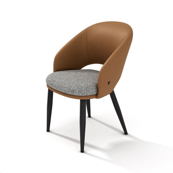 Modern Luxury Square Metal Leather Foam Dining Chair Four Legs Backrest For Dining Room - Image 9