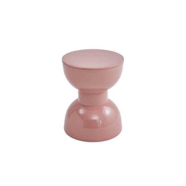 Contemporary Scandinavian Round Hourglass Shape Plastic Footstool Backless Armless For Entryways - Image 16