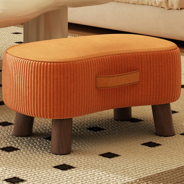 Contemporary Creative Round Velvet Upholstered Portable Footstool Low Stool For Living Room - Image 14
