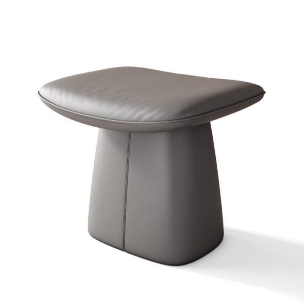 Modern Minimalist Square Microfiber Leather Solid Wood Vanity Stool Backless Armless For Bedroom - Image 14