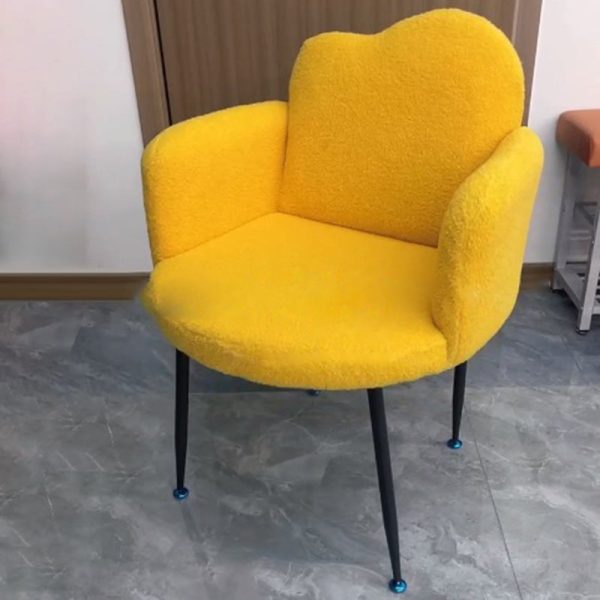 Contemporary Scandinavian Cloud Design Lambswool Vanity Stool Backrest Armrest For Bedroom - Image 8