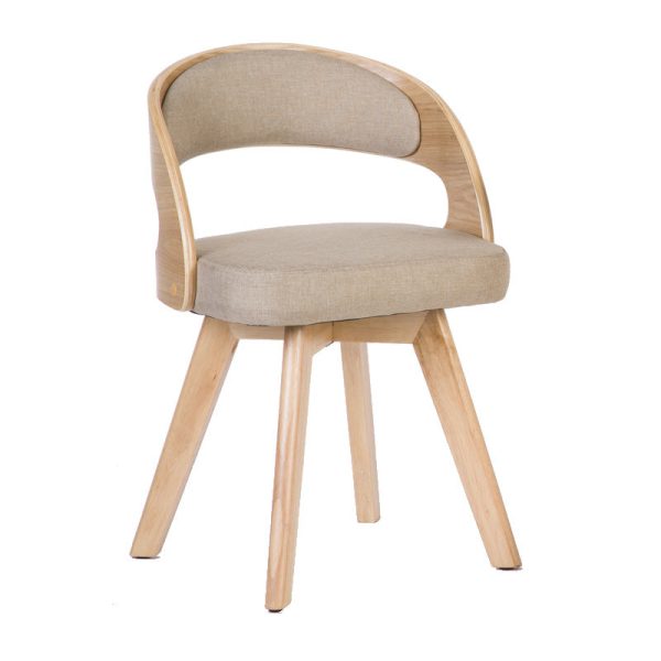 Modern Minimalist Square Fabric Wood Dining Chair Backrest For Dining Room - Image 15