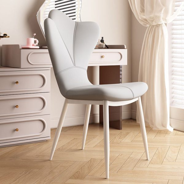 Contemporary Nordic Rectangular Shape Backrest PU Leather Carbon Steel Dining Chair For Living Room - Image 4