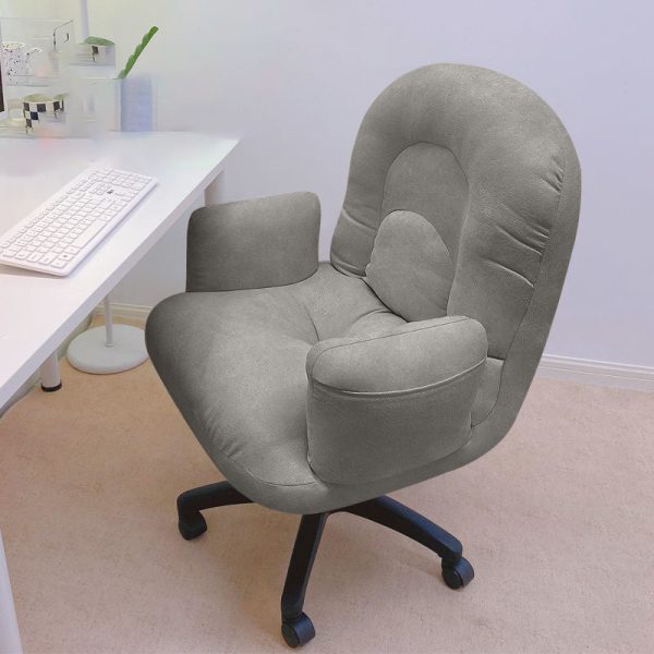 Contemporary Scandinavian Curved Square Cotton Linen Nylon Desk Chair Backrest Arm For Home Office - Image 14