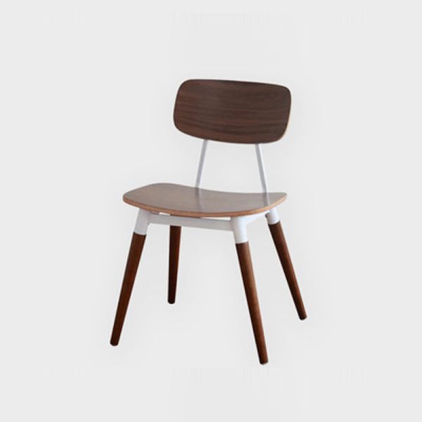 Contemporary Scandinavian Square Wood Iron Chair Backrest Armless For Living Room - Image 23