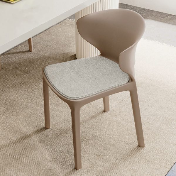 Contemporary Scandinavian PP Plastic Velvet Square Ergonomivally Design Stackable Dining Chair Backrest For Dining Room - Image 23