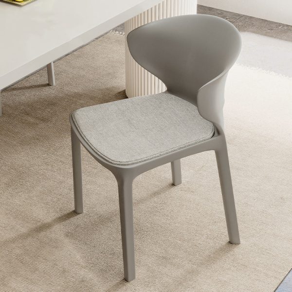 Contemporary Scandinavian PP Plastic Velvet Square Ergonomivally Design Stackable Dining Chair Backrest For Dining Room - Image 24