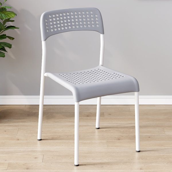 Modern Minimalist Square Plastic Iron Multi-Holes Dining Chair Backrest For Dining Room - Image 13