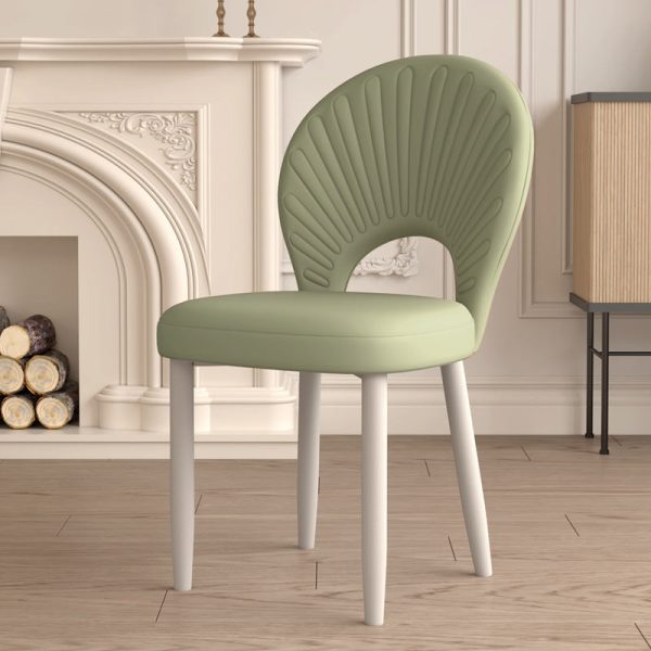 Modern Minimalist Curved Half Round Square PU Leather Iron Dining Chair Backrest Armless For Dining Room - Image 17