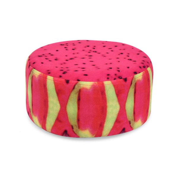 Contemporary Creative Fruit Pattern Round Fabric Pouf Footstool For Living Room - Image 12