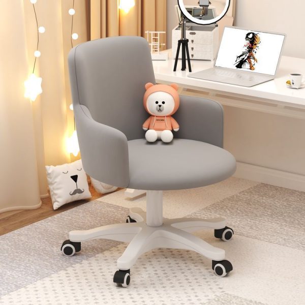 Modern Minimalist Fabric Velvet Carbon Steel Sponge Round Rotatable Desk Chair Backrest Armrest For Home Office - Image 11
