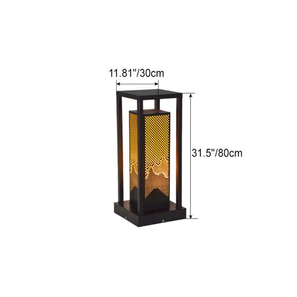 Traditional Chinese Solar Waterproof Stainless Steel Dolomite Cylinder Honeycomb LED Landscape Lighting Outdoor Light For Garden - Image 6