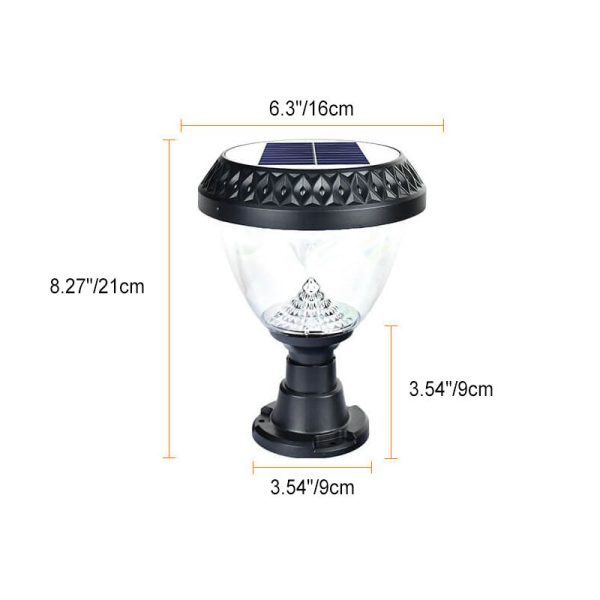 Modern Simplicity Solar Hexagonal Quadrilateral Triangle Round ABS Acrylic LED Post Head Light For Garden - Image 7