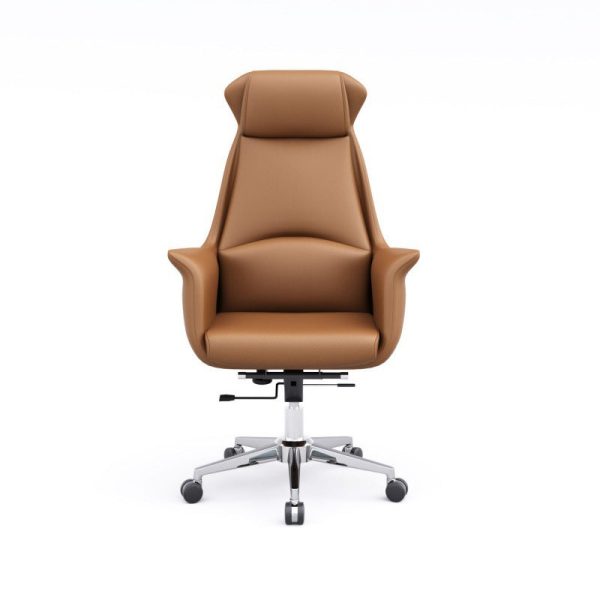 Modern Minimalist Rectangular High Back Leather Carbon Steel Desk Chair For Home Office - Image 14