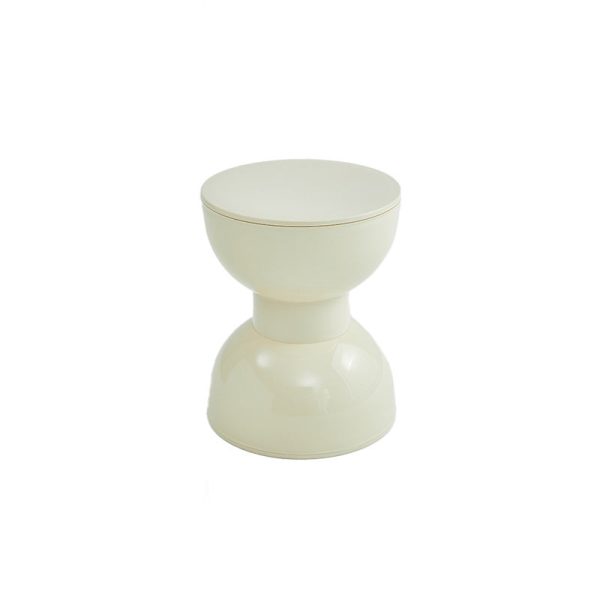 Contemporary Scandinavian Round Hourglass Shape Plastic Footstool Backless Armless For Entryways - Image 17