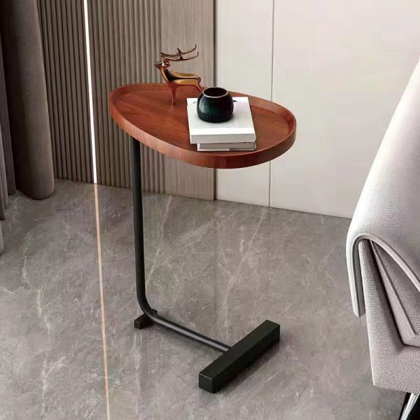 Contemporary Simplicity Water Drop Shape Iron Frame End Table For Living Room - Image 4